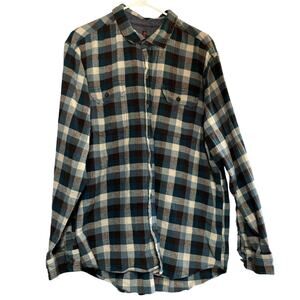 Woolrich Mens XXL Plaid Flannel Shirt Long Sleeve Button Cotton Blue